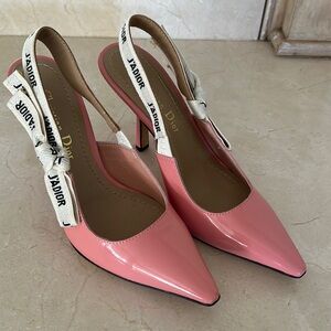 Dior J’Adior Patent Leather Pink sling back heels. BRAND NEW, no box.